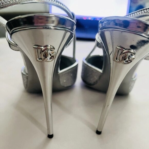 Dolce & Gabbana Lollo 105 Crystal Slingback Pumps - Picture 11 of 16